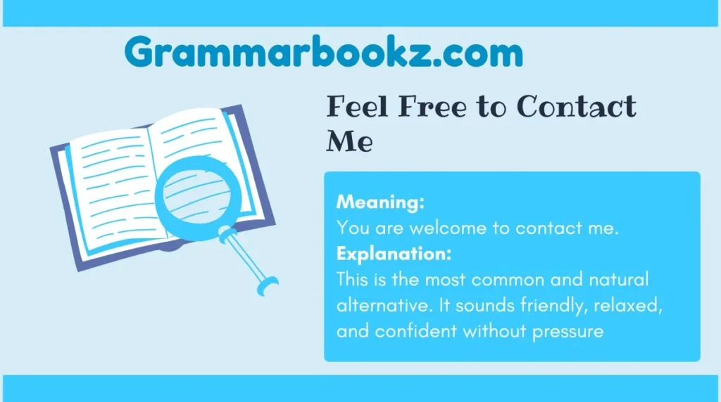 Feel Free to Contact Me