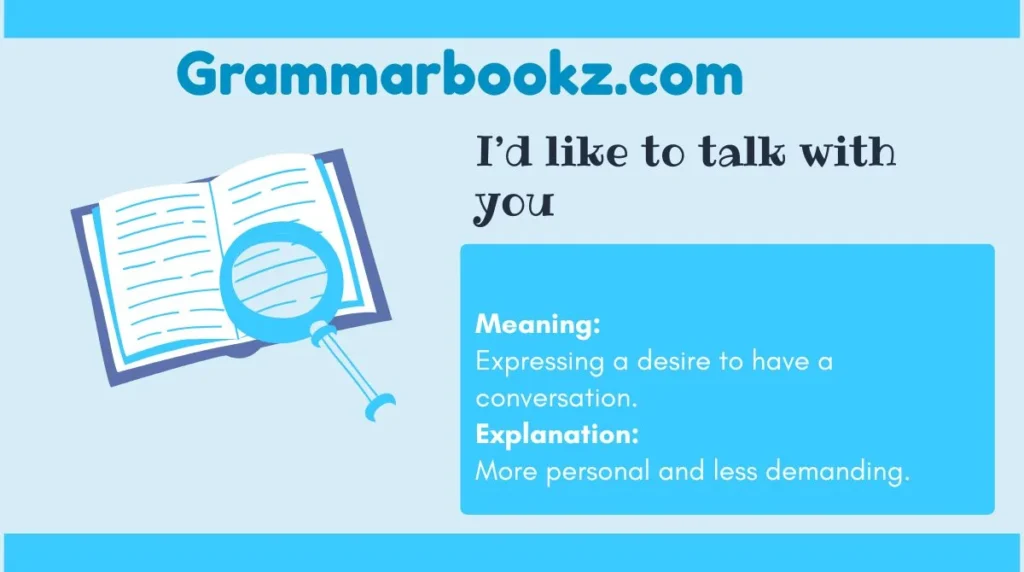 I’d like to talk with you