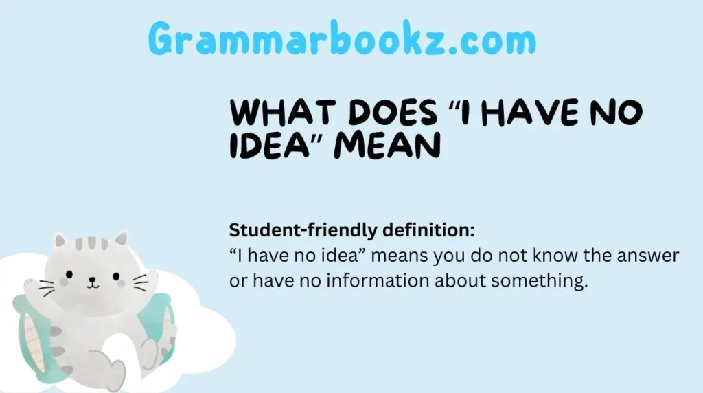 What Does “I Have No Idea” Mean
