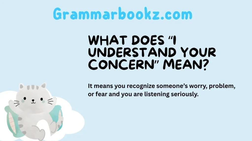 What Does “I Understand Your Concern” Mean?