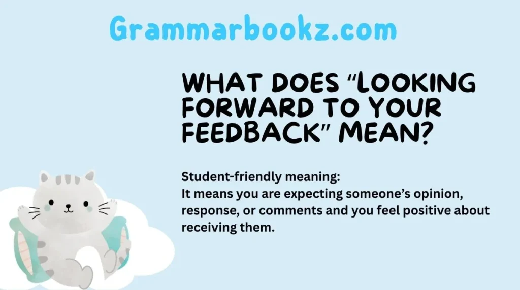 What Does “Looking Forward to Your Feedback” Mean?