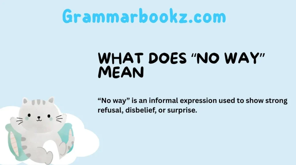 What Does “No Way” Mean