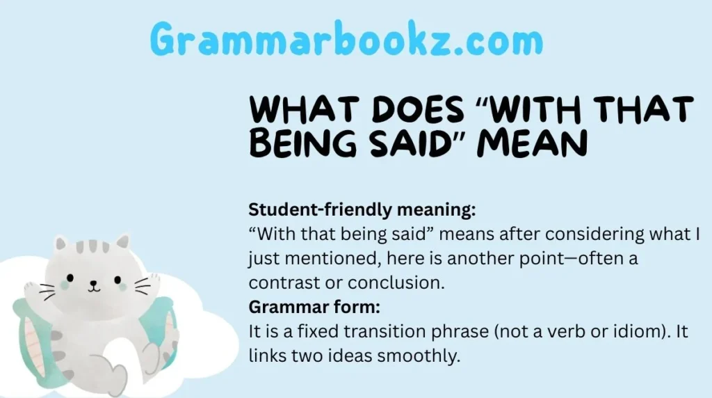 What Does “With That Being Said” Mean