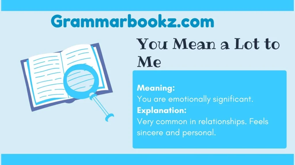 You Mean a Lot to Me