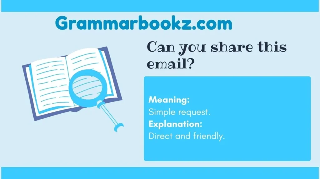 Meaning: Simple request. Explanation: Direct and friendly.