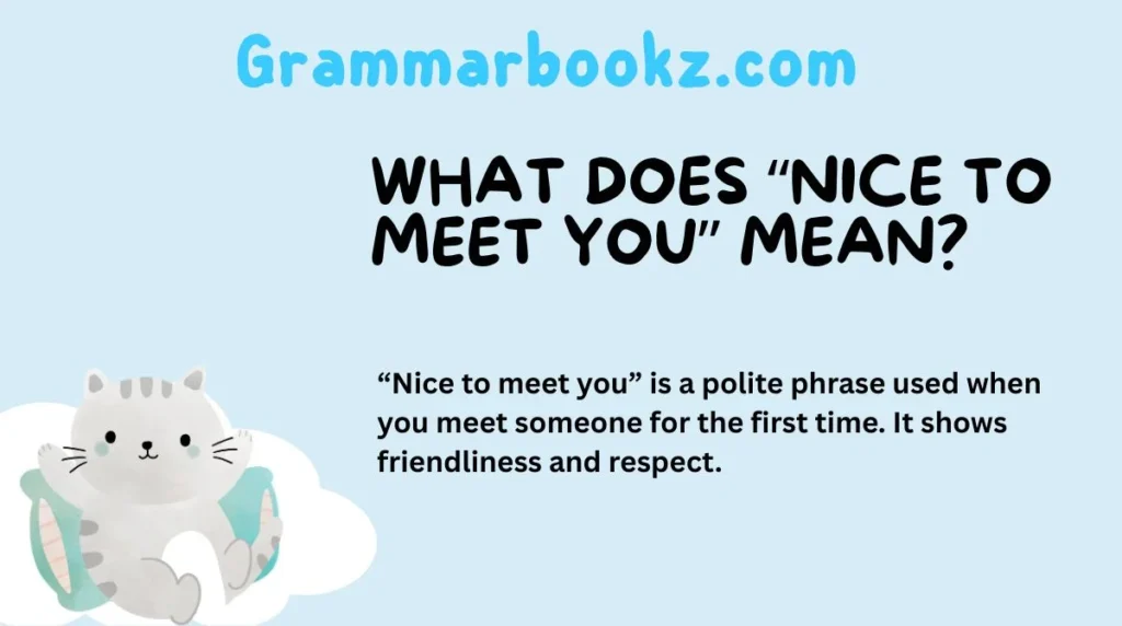 What Does “Nice to Meet You” Mean?